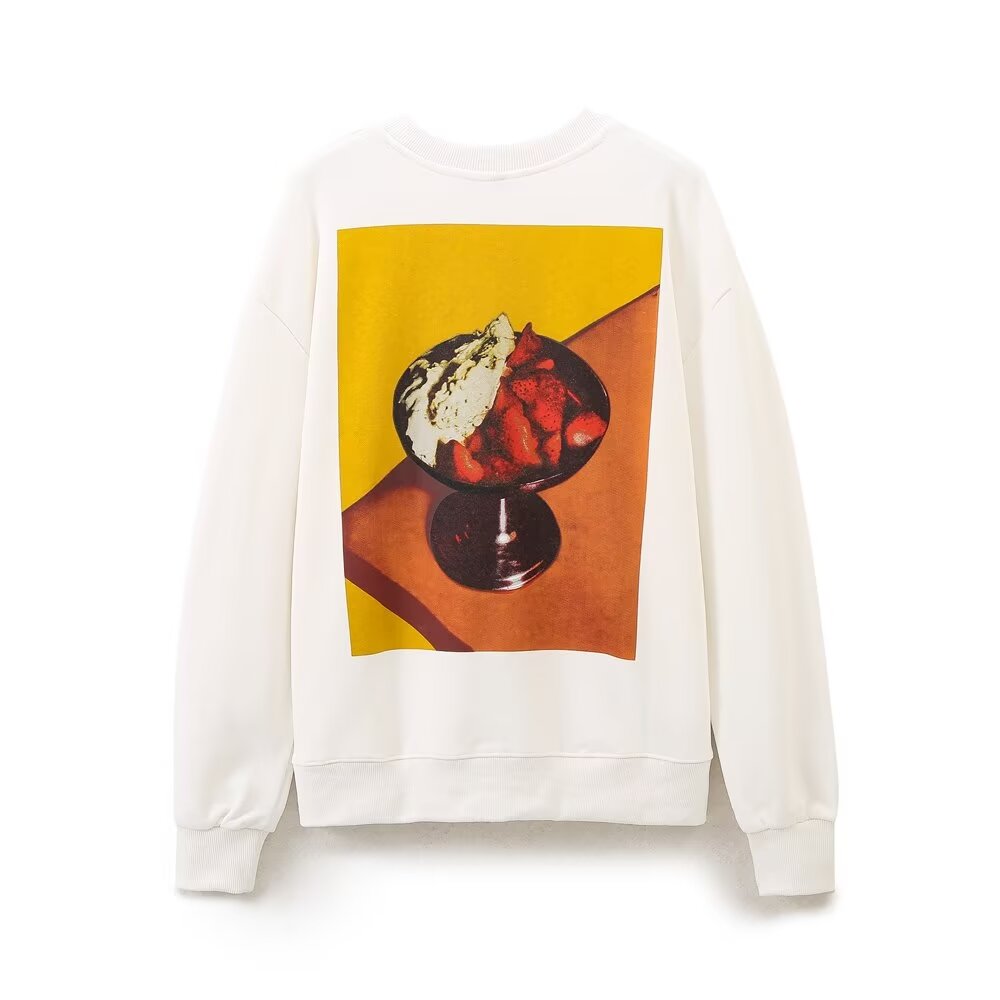 Autumn Loose Couple Same Printing Color Contrast Sweatshirt