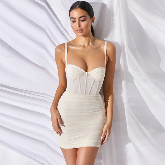Mesh Corset Dress with Boning – Backless Summer Style