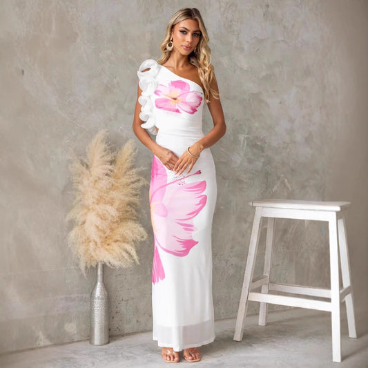 Mesh Summer Shoulder Slim Fit Dress