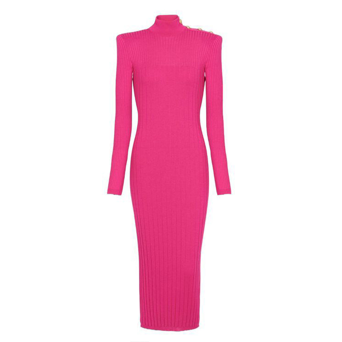 Long Sleeved Knitted Dress Slim Fit