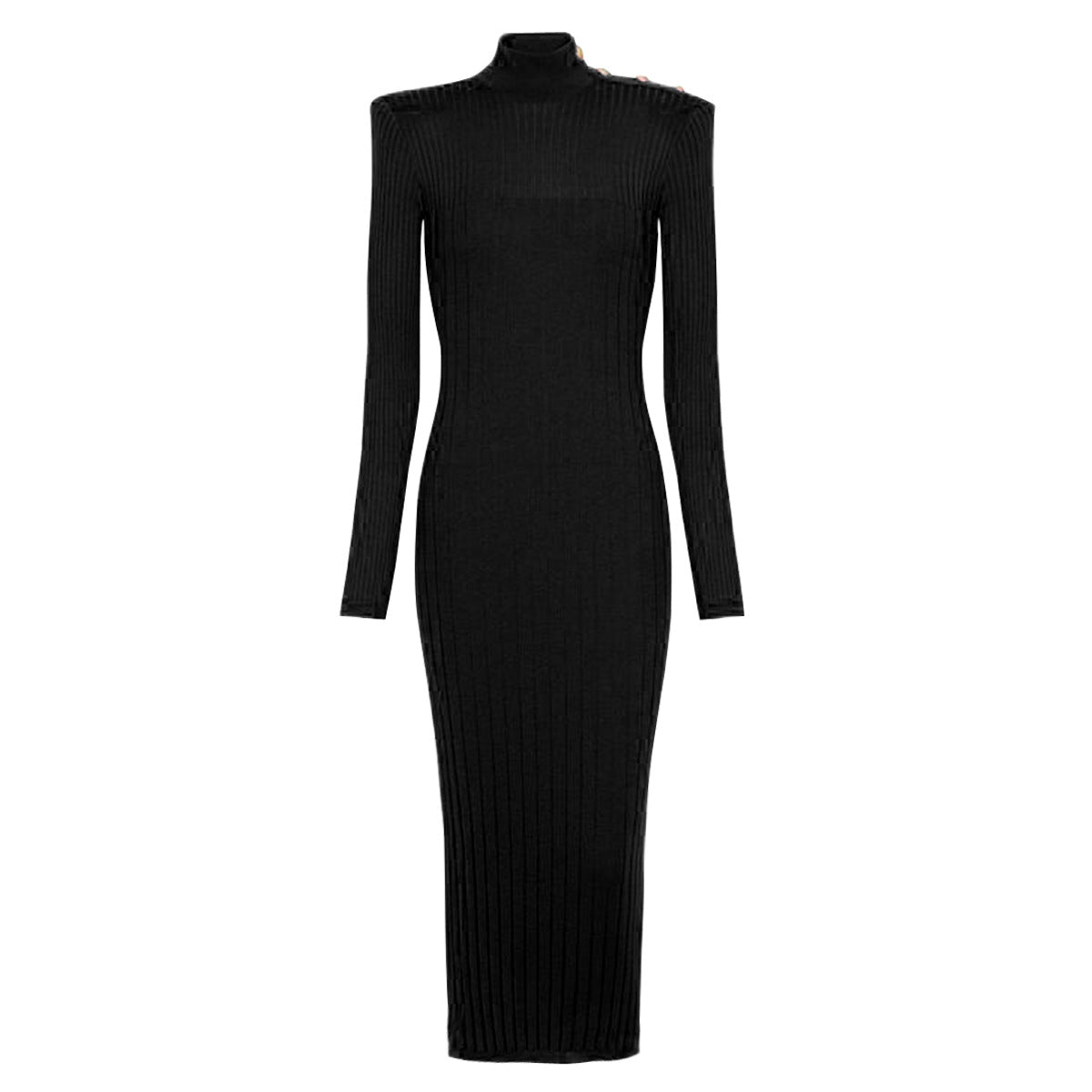 Long Sleeved Knitted Dress Slim Fit