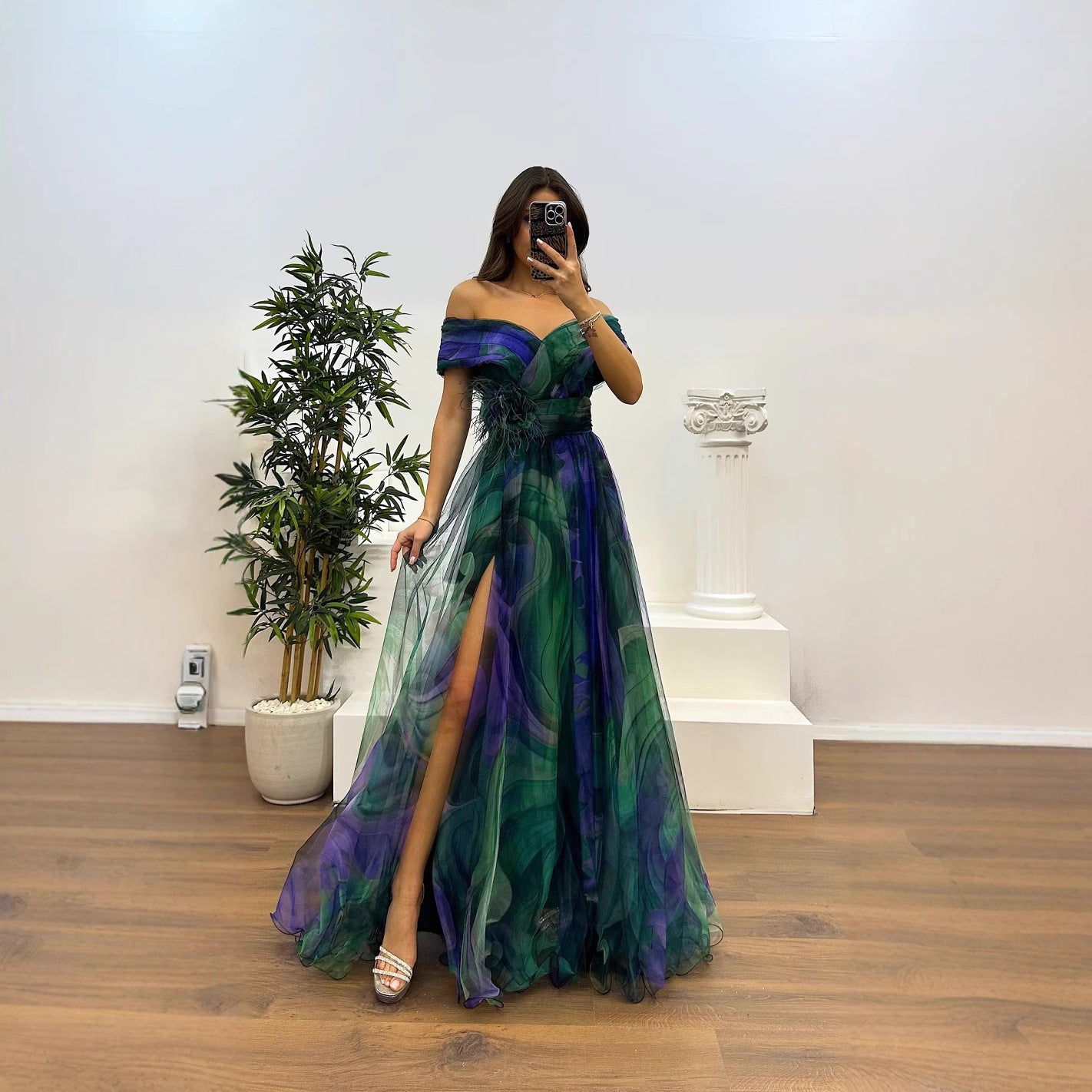 Flowy Voile Print Dress